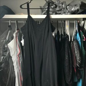 Black beaded chiffon dress